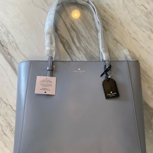 Kate Spade Smooth Learher Med. Tote- Brshd Steel